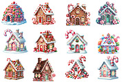 Candy Cane Houses Clipart, an Illustration by Designworld (Thumbnail 3 of 5)