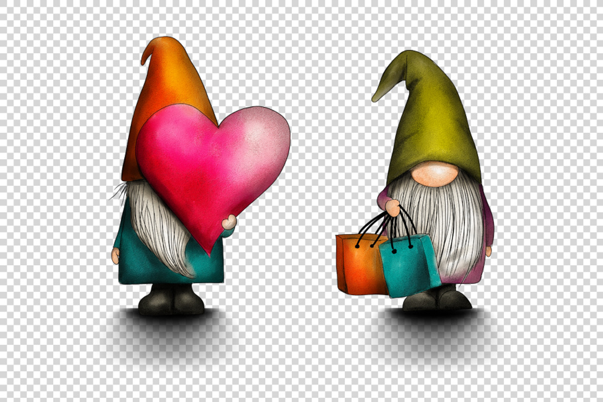 Hand Drawn Cute Gnomes Isolated, a Decorative Illustration by BazziBa♥ (Photo 3 of 3)
