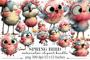 Whimsical Spring Bird Clipart, an Illustration by Designking (Thumbnail 1 of 5)