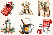 Happy Camping Christmas Clipart, a Seasonal Illustration by Rose Art (Thumbnail 3 of 6)
