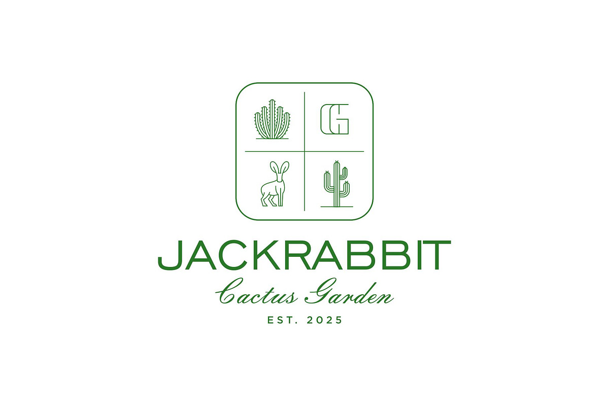 Vintage Retro Jackrabbit Cactus Logo, a Branding & Logo Template by Buqancreative