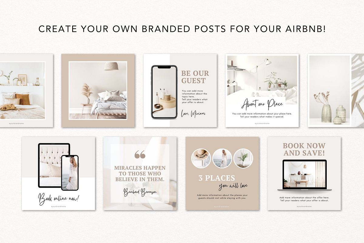 Airbnb Instagram Templates Canva, a Social Media Template by DeeBeeDesign (Photo 6 of 10)
