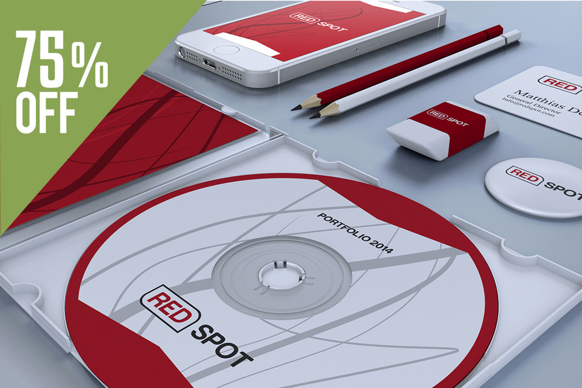 -75% Red Corporate Identity, a Stationery Template by Marvel (Photo 1 of 5)