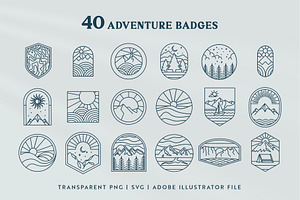 Adventure Line Art Graphic Set