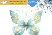 Watercolor Blue butterflies clipart, a Decorative Illustration by VM PARTYS  BY TAIRUMA (Thumbnail 3 of 8)