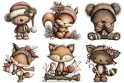 Whimsical Christmas Woodland Animal, an Illustration by Craft Nest (Thumbnail 3 of 9)