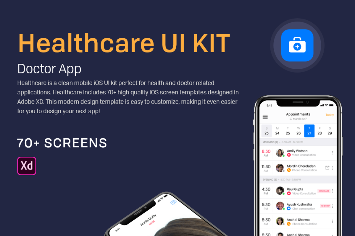 Healthcare Doctor App, an UI Kit Template by UX Design Master (Photo 6 of 10)