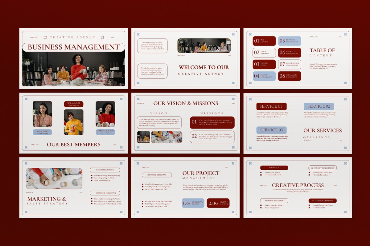 White Red Business Management PPT, a Presentation Template by graphicook (Photo 2 of 4)