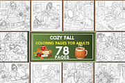 Cozy Fall Coloring Pages Bundle, a Brochure Template by LA Design (Thumbnail 1 of 10)