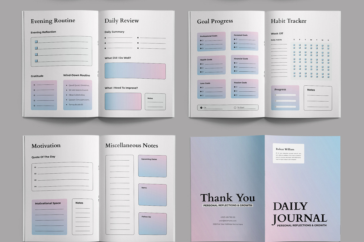 Daily Journal Planner Layout, a Stationery Template by ContestDesign (Photo 3 of 3)
