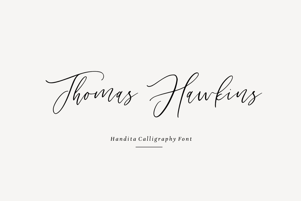 Handita - Calligraphy Font preview 2