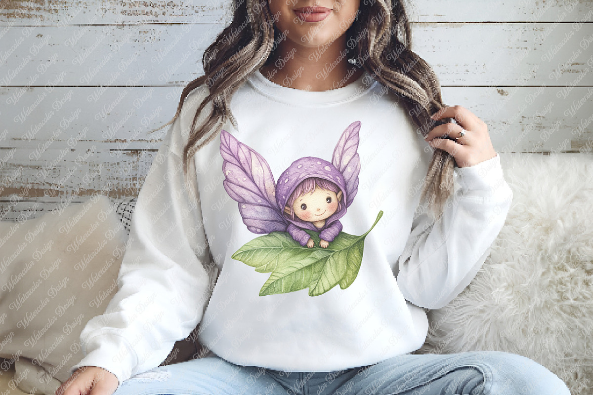 Watercolor Magical Garden Purple png, an Illustration by Watercolor design (Photo 8 of 13)