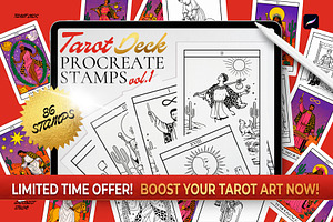 Procreate Tarot Deck Stamps, a Shape Add-On by Spasibenko Art