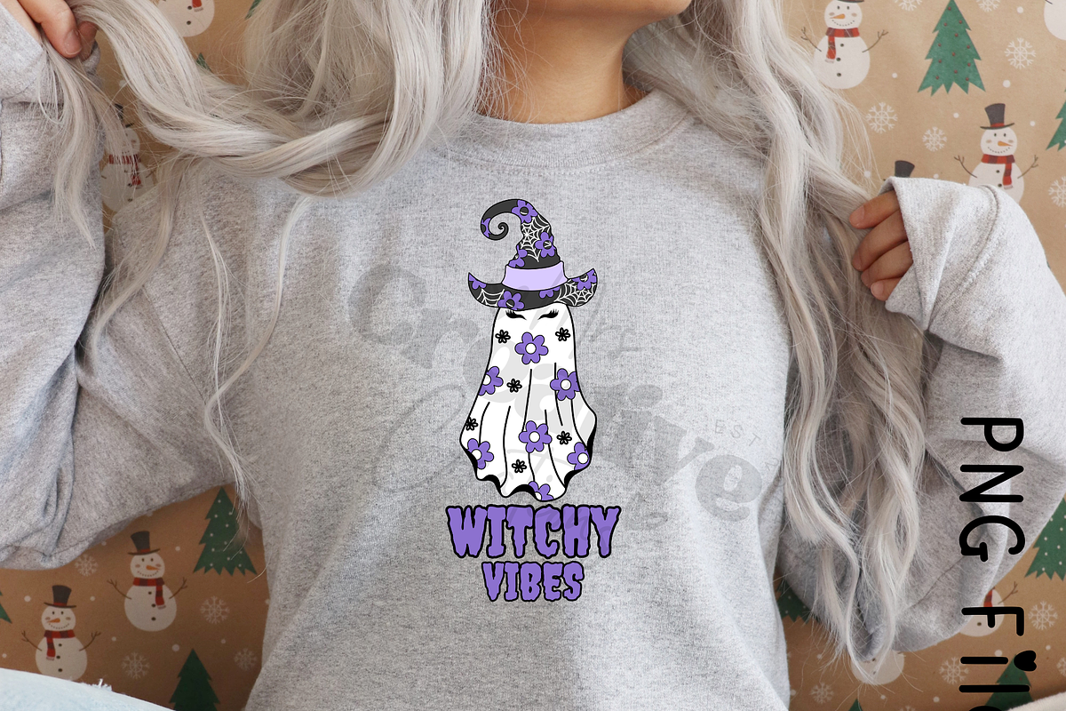 Witchy Vibes Halloween ghost, a Graphic by Mrs. Creative Creations (Photo 2 of 5)