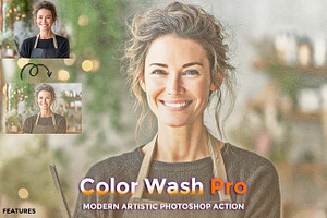 Color Wash Pro Modern Artistic, an Action Add-On by Studio Retouch
