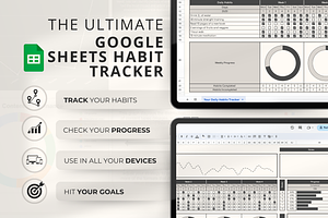 2025 Habit Tracker in Google Sheets, a Stationery Template by Marketello Studio