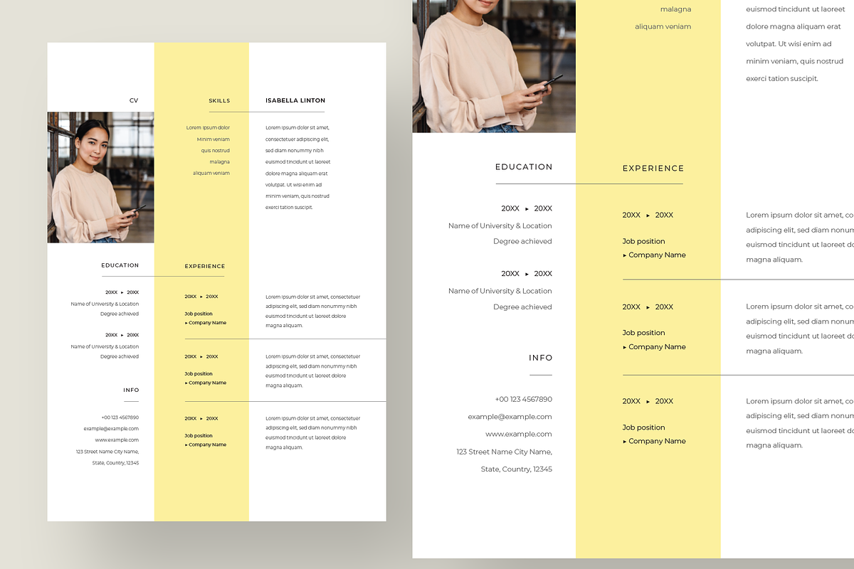 White and Yellow CV Template, a Resume Template by Filip Studio (Photo 3 of 4)