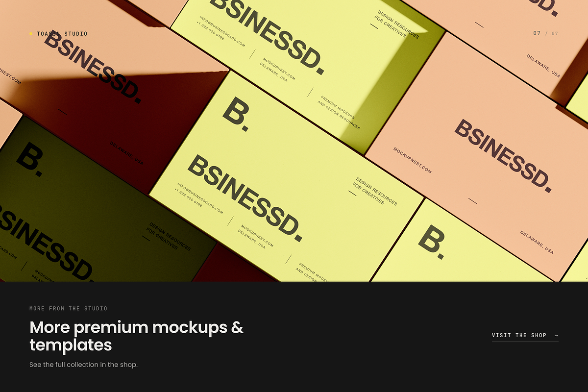 85x55 Business Card Mockup, an Advertising Mockup by Toasin Studio (Photo 7 of 7)
