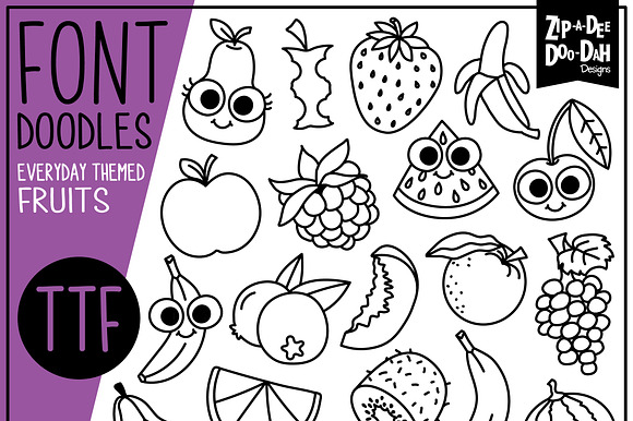 Fruits Doodle Font preview 4