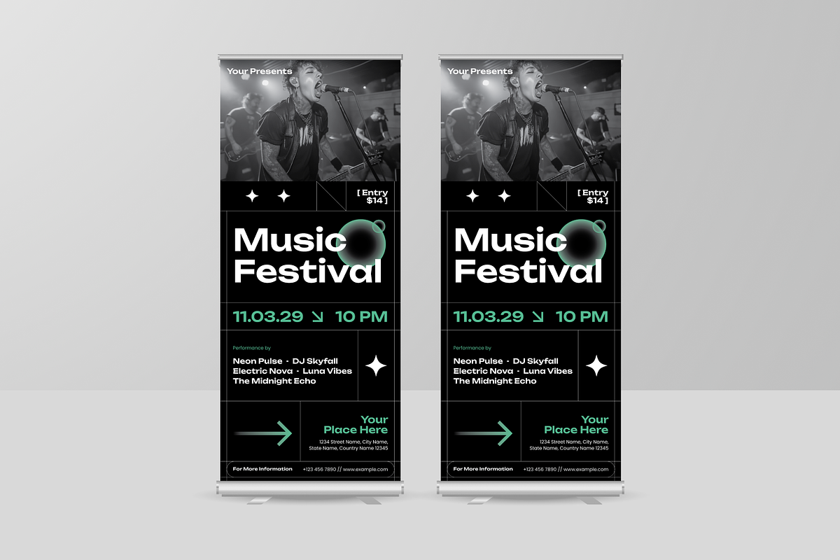Music Fest Roll Up Banner, a Print Template by Annora Studio (Photo 2 of 6)