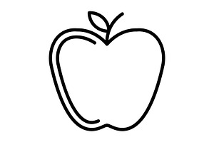 Apple Line Icon, an Icon by Pexelpy