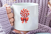 Watercolor Striped Lollipop Bow PNG, an Illustration by CraftArtStudio (Thumbnail 5 of 6)