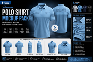 Premium Short Polo Shirt Mockup Pack
