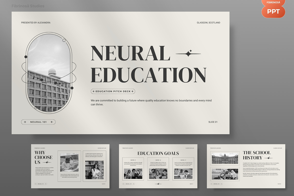Neural Education Pitch Deck, a Presentation Template by FIBRINOSÄ (Photo 2 of 7)