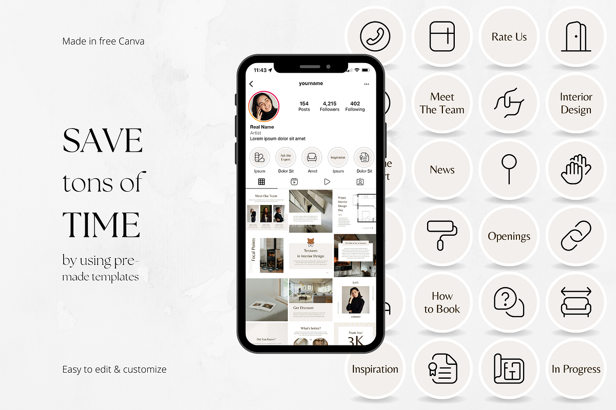 100 Interior Design Story Highlights, a Social Media Template by PatternLab. (Photo 3 of 9)