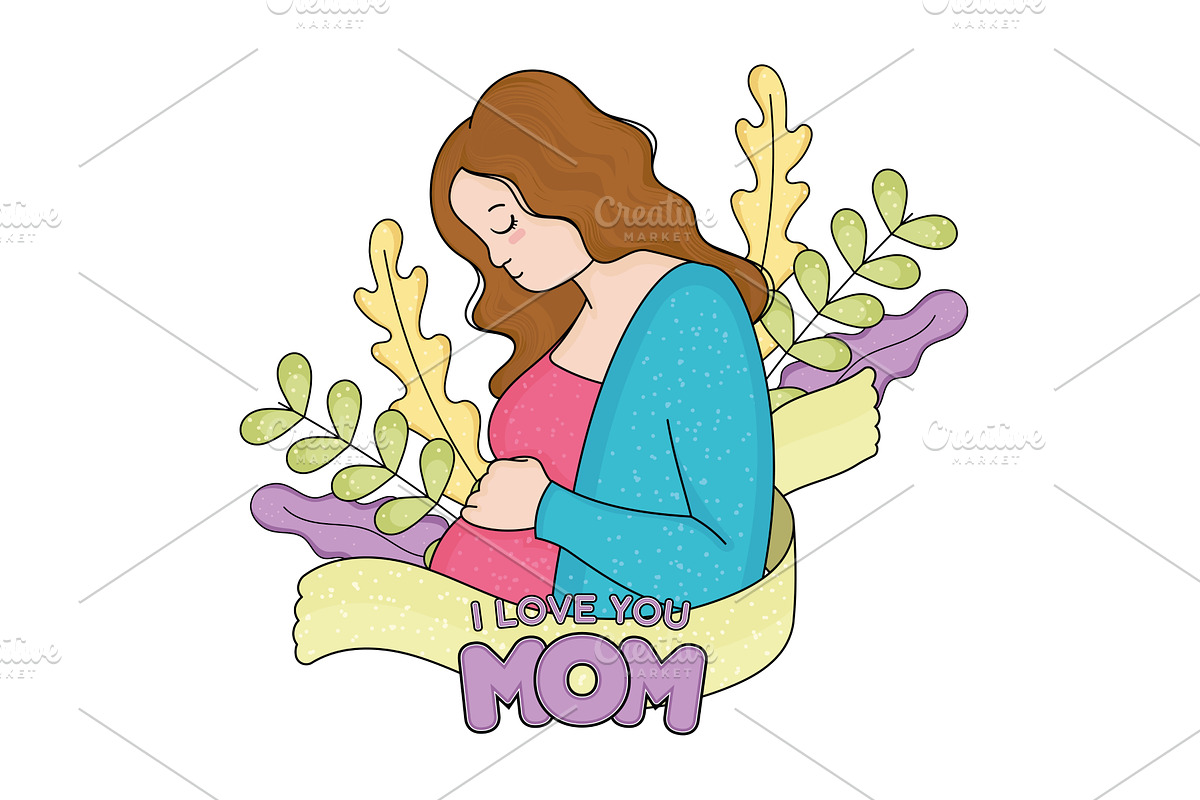 Isolated pregnant mother character, a Person Illustration by studioDK