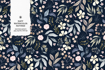 Navy Watercolor Wallpaper, a Wallpaper Graphic by Webvilla Studio