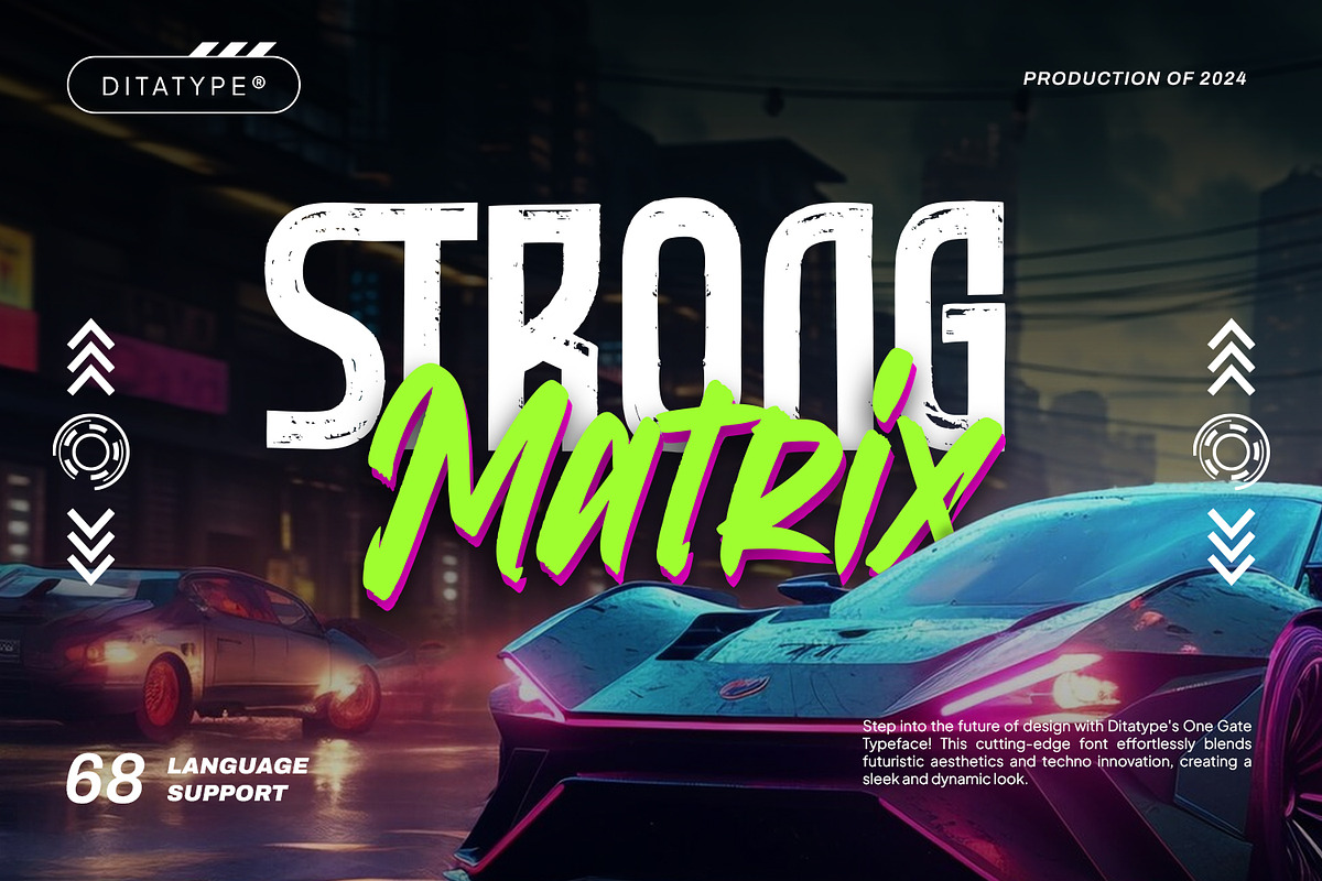 Strong Matrix, a Script Font by Ditatype (Photo 1 of 11)