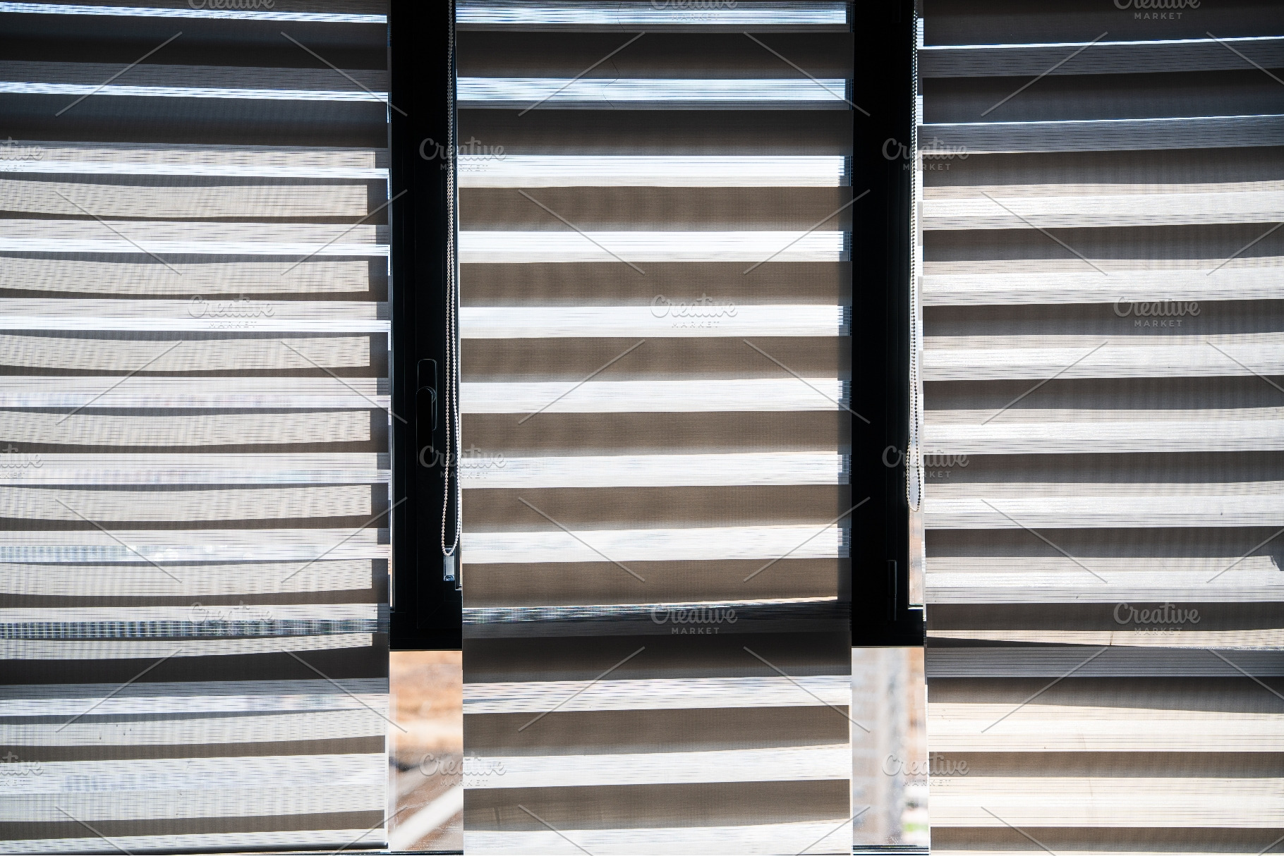 Symmetrical Zebra Window Blinds, an Architecture Photo by volodymyrshtun13795