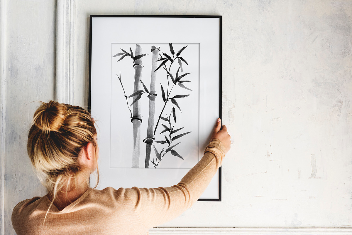 Ink Japanese bamboo, an Illustration by NataliMiasStore (Photo 3 of 8)