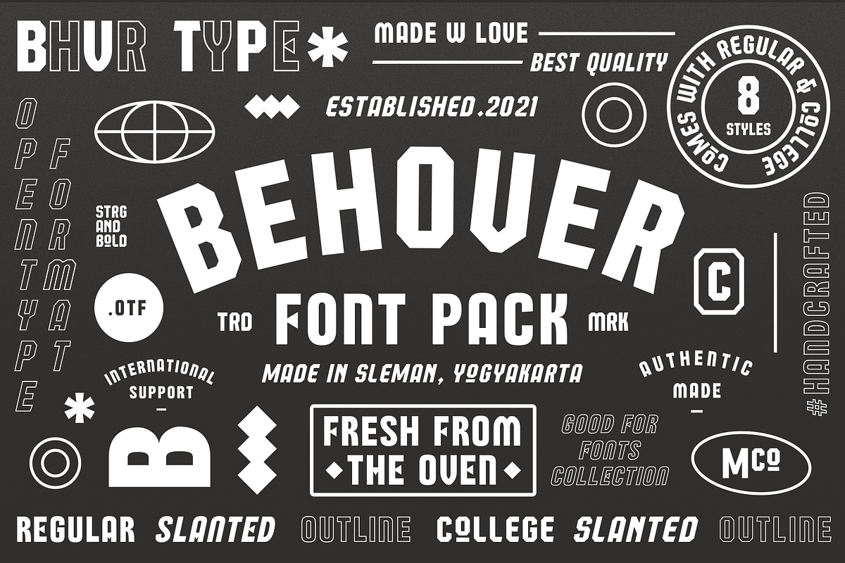 Behover - Logo Font Pack, a Font by Martype Co (Photo 1 of 11)