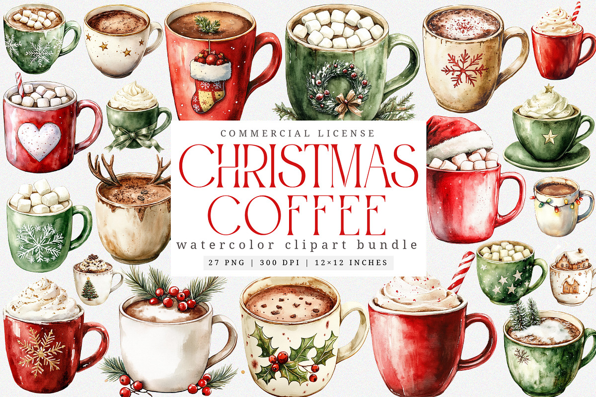Christmas Sweets Coffee Clipart, an Illustration by SinaCreation (Photo 1 of 7)