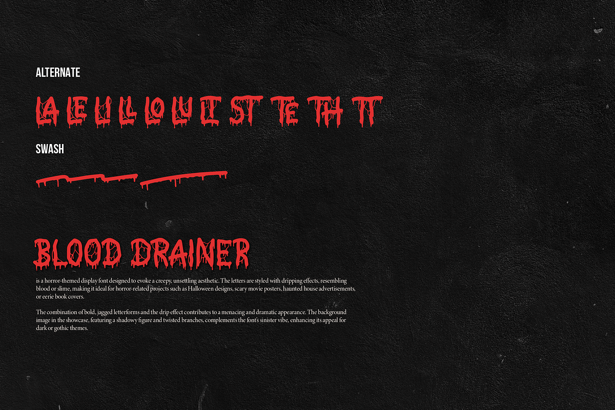 Blood Drainer | Horror Display Font, a Font by gracetype_studio (Photo 12 of 12)
