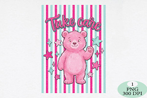 Striped Funny Bear PNG, an Animal Illustration by Daily.Designs