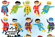 Boy Superhero Clipart & Vectors, an Illustration by PinkPueblo (Thumbnail 3 of 3)