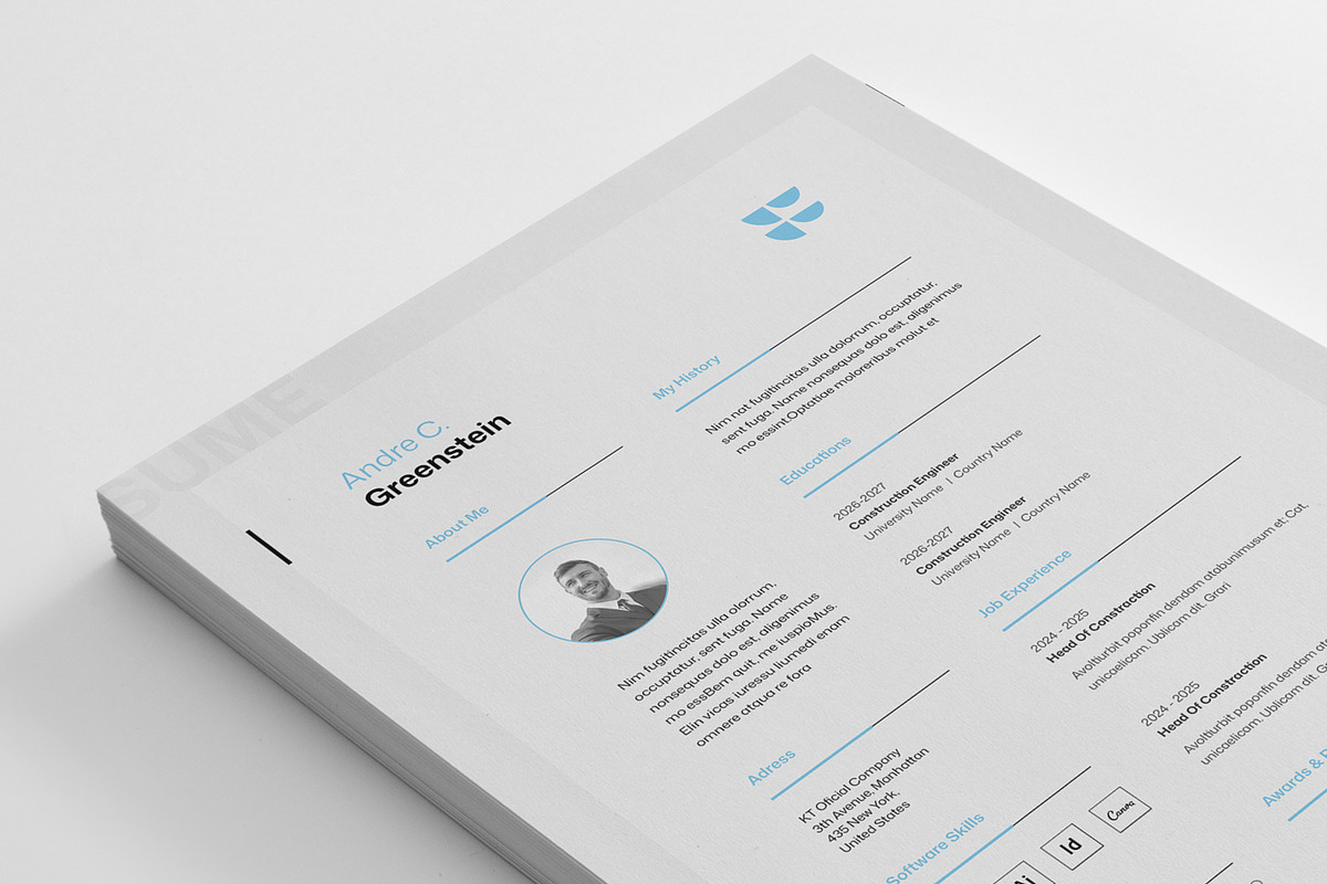 FLORA | CV-Resume Template, a Resume Template by KreateTribe (Photo 3 of 3)
