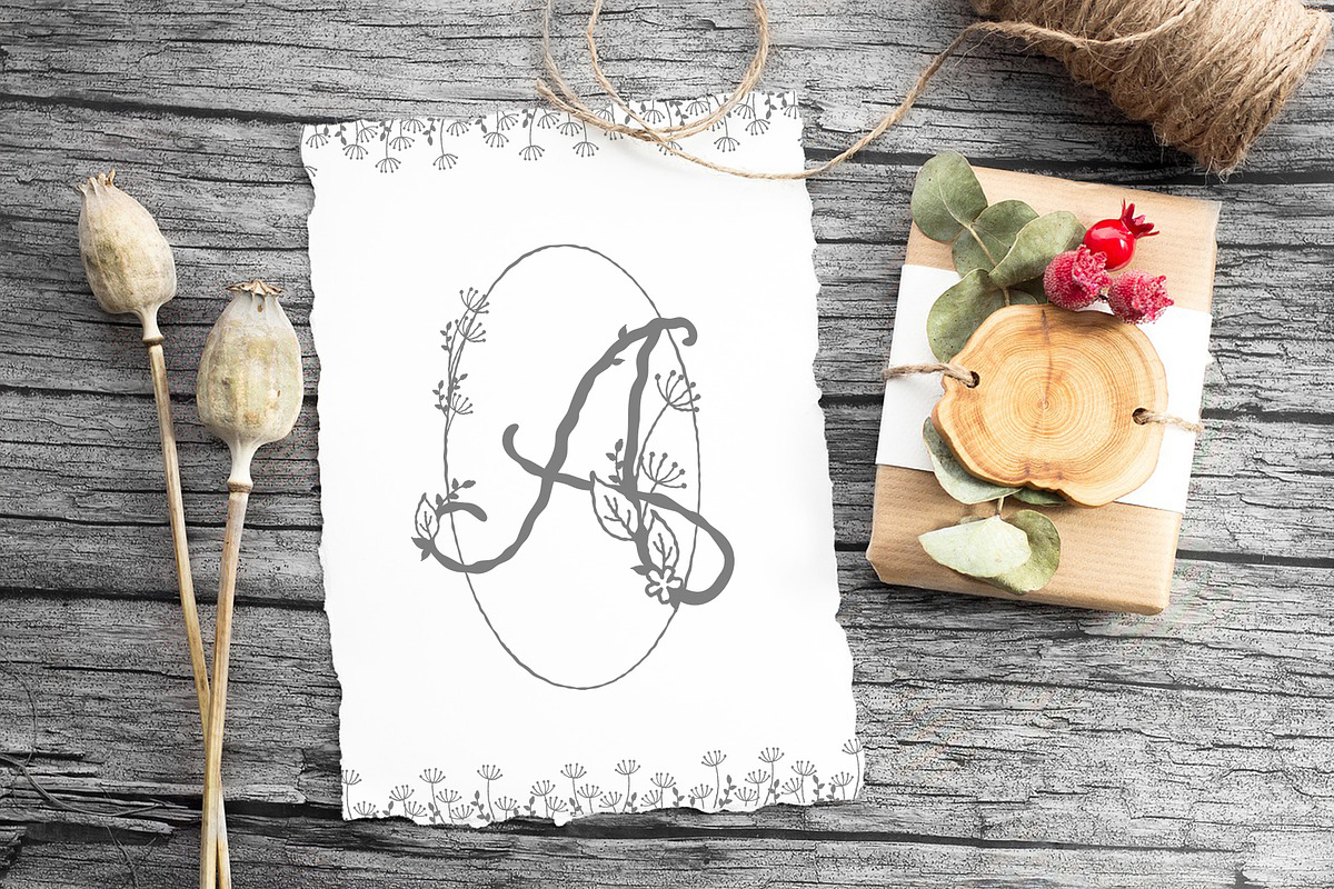 Efelious - floral monogram set, an Object Graphic by Euonia Meraki (Photo 8 of 12)