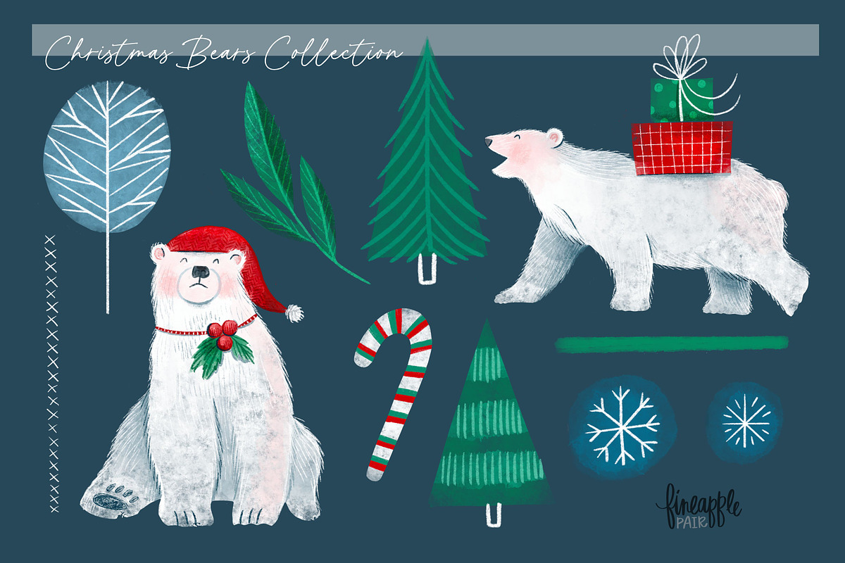 Christmas Bears Clipart, an Object Graphic by FINEAPPLE (Photo 3 of 6)