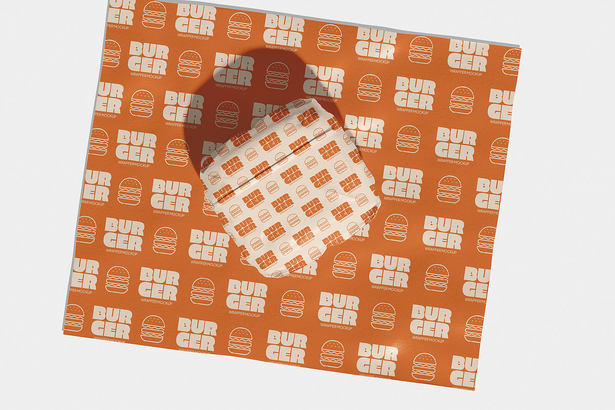 Burger Wrapper Mockup, a Packaging Mockup by Permadi Creative (Photo 2 of 5)