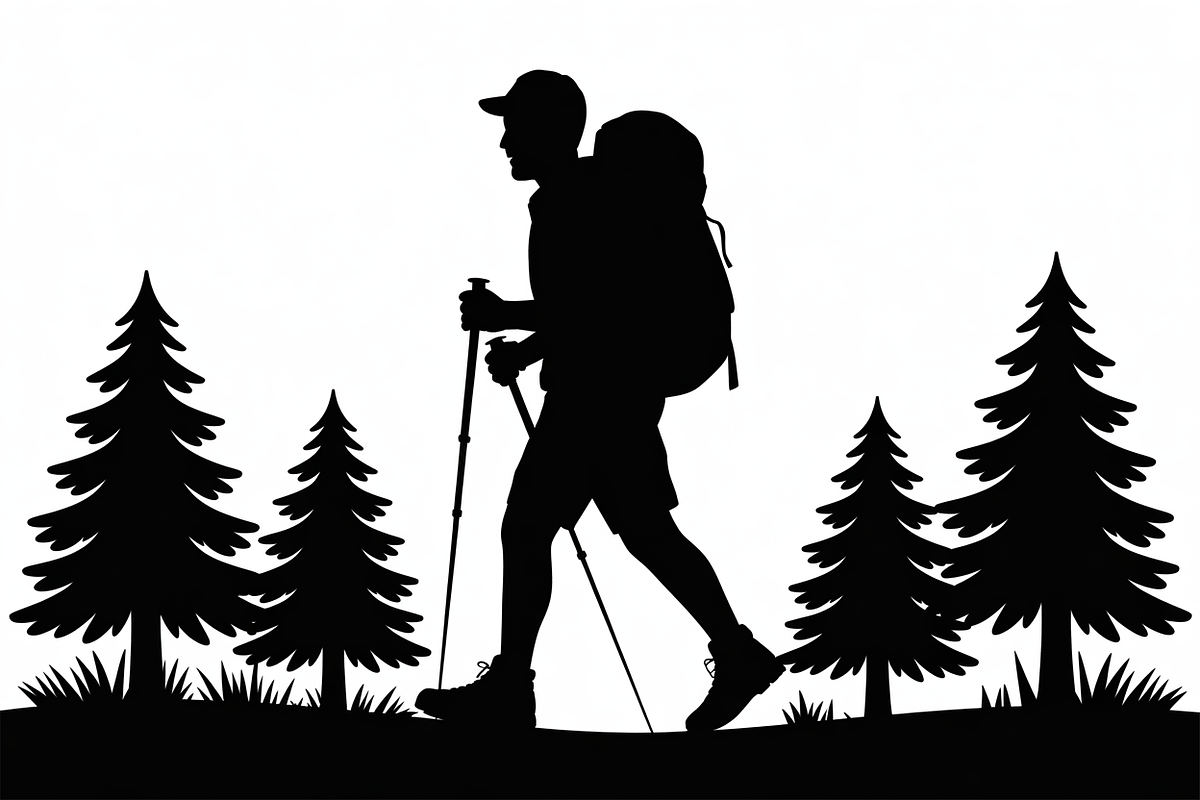 silhouette hiker climbing a mountain, an Illustration by Amazin_art (Photo 9 of 17)