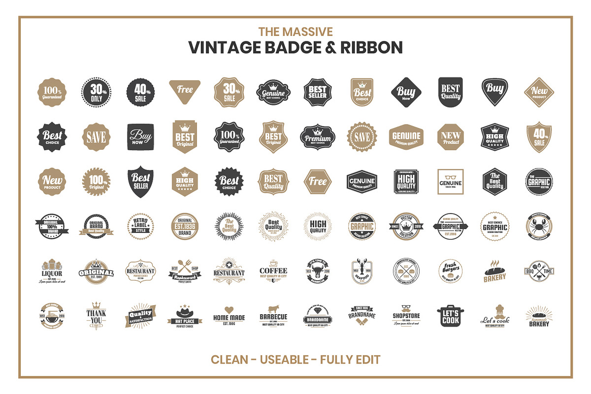 1200 Vintage Badge & Objects, a Branding & Logo Template by Toonsteb (Photo 4 of 20)
