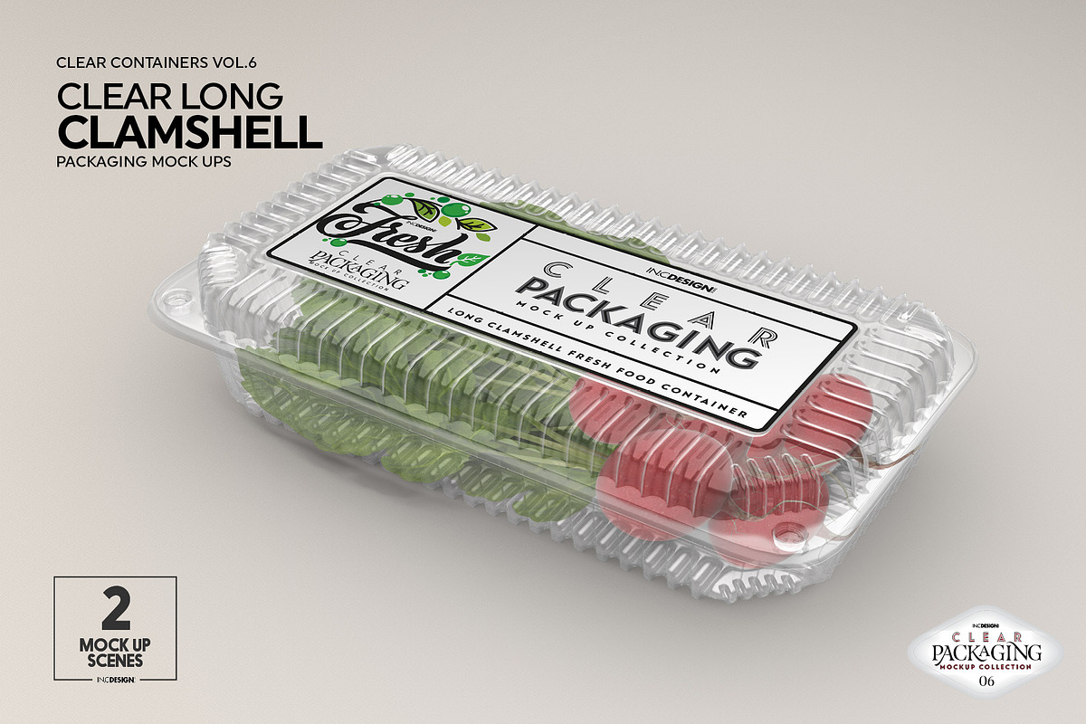Long Clamshell Packaging Mockup, a Packaging Mockup by INCDesign (Photo 7 of 12)