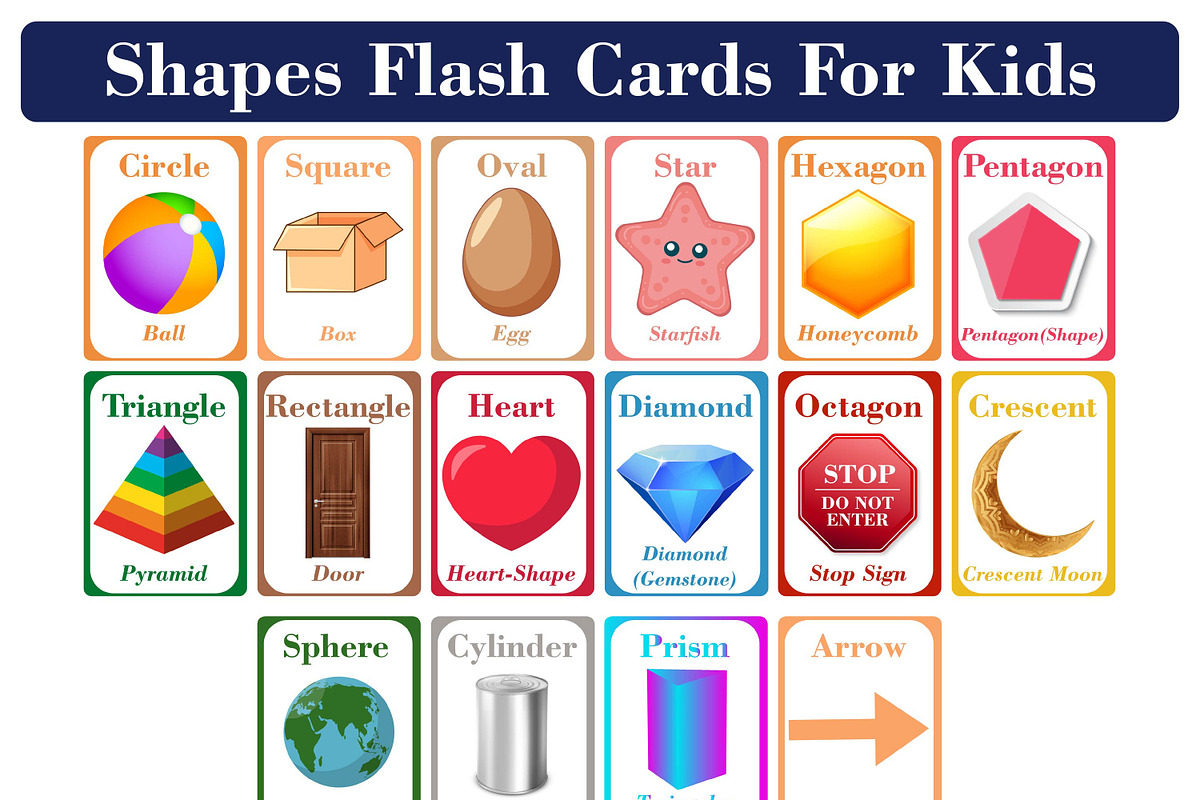 Shapes Flash Cards for Kid, a Card Template by DigitalsDesigns (Photo 1 of 4)