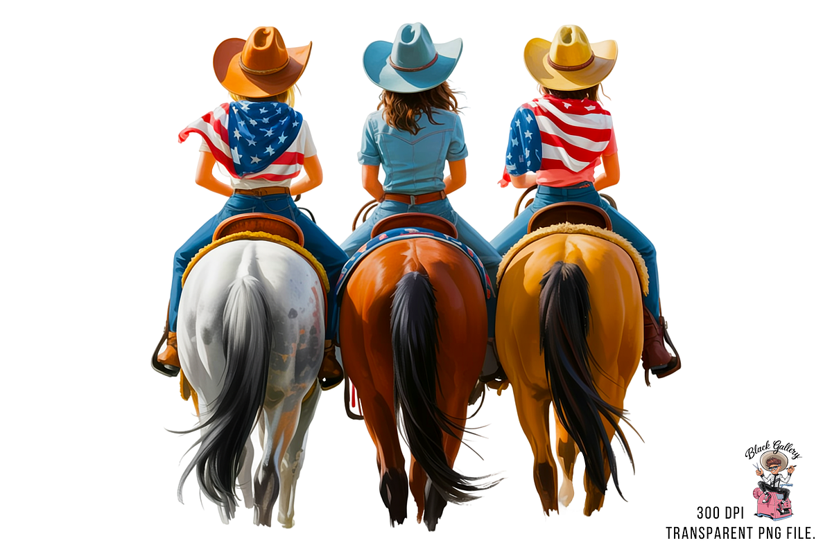 10 Patriotic Cowgirls PNG Clipart, a Graphic by Clipart Bloom (Photo 5 of 11)
