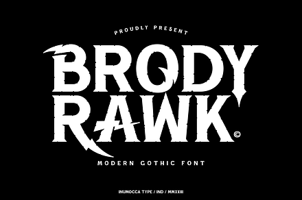 Brody Rawk, a Blackletter Font by inumocca_type