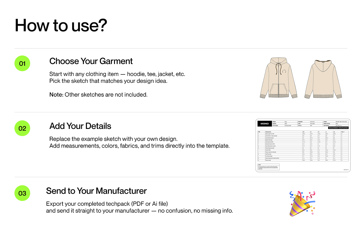 Clothing Techpack Template, a Presentation Template by Monolime (Photo 5 of 5)